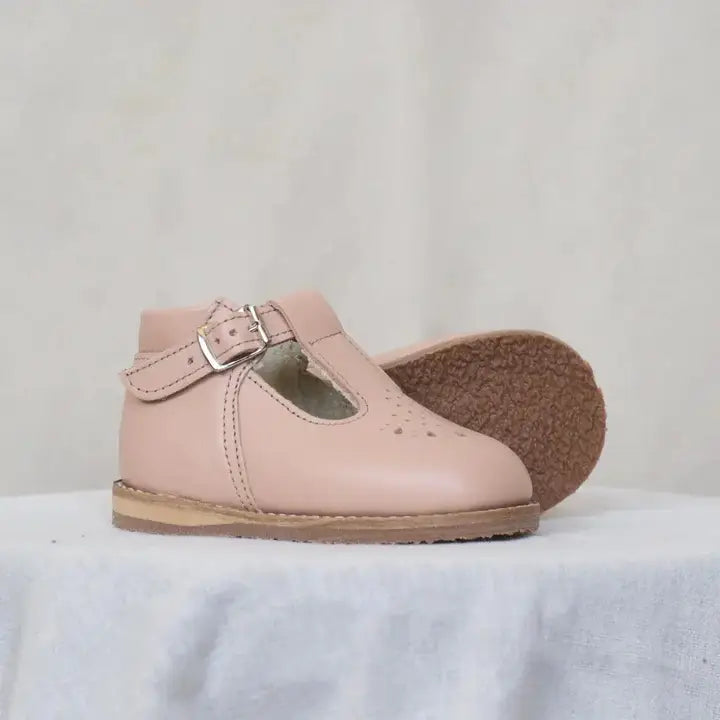 Greta T-Strap - Pink Shell