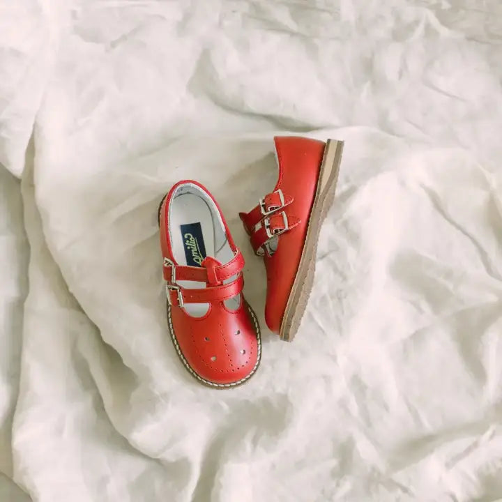 Claire T-Strap - Red - Size 9