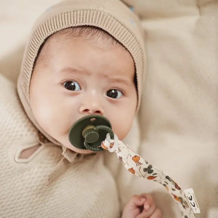 Knitted Bonnet - Khaki & Embroidery