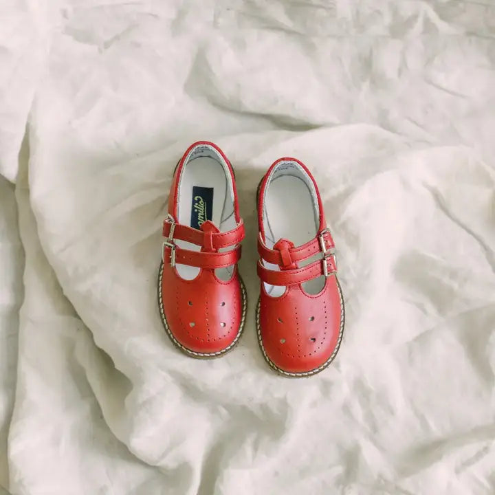 Claire T-Strap - Red - Size 9
