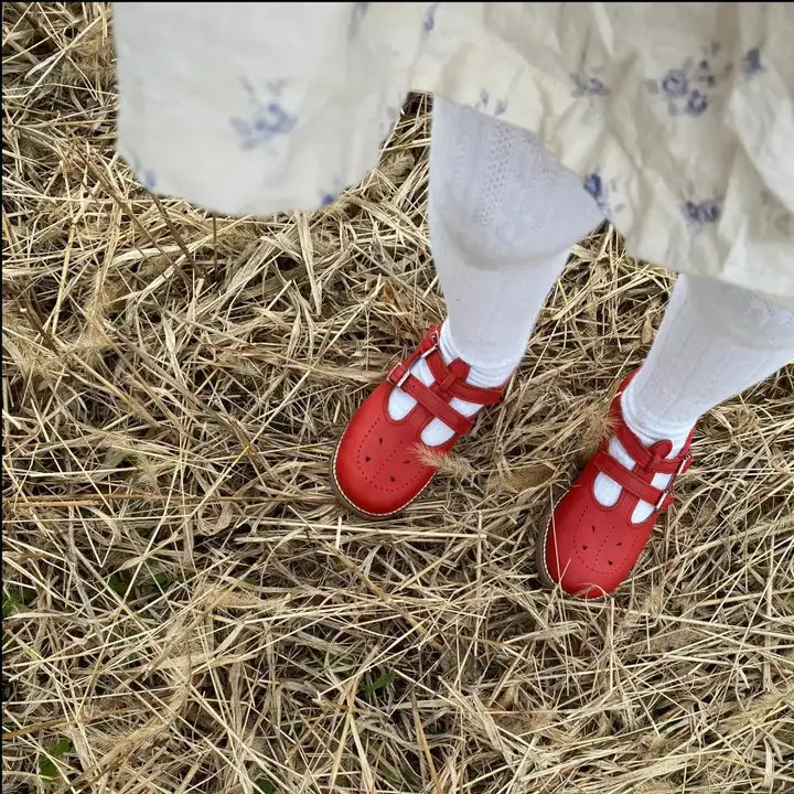Claire T-Strap - Red - Size 9