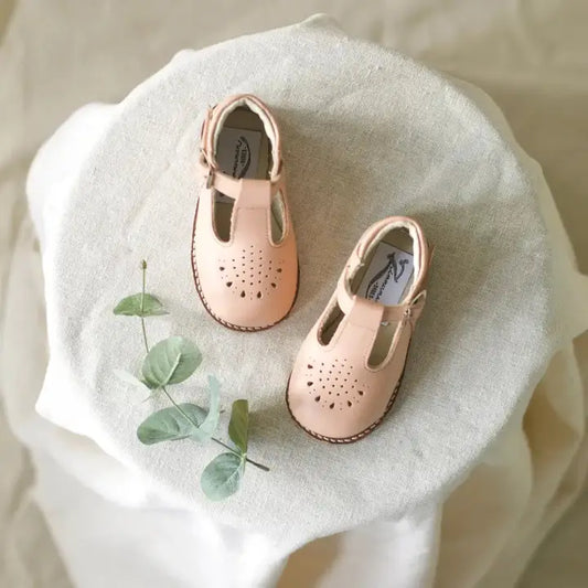 Greta T-Strap - Pink Shell - Size 7