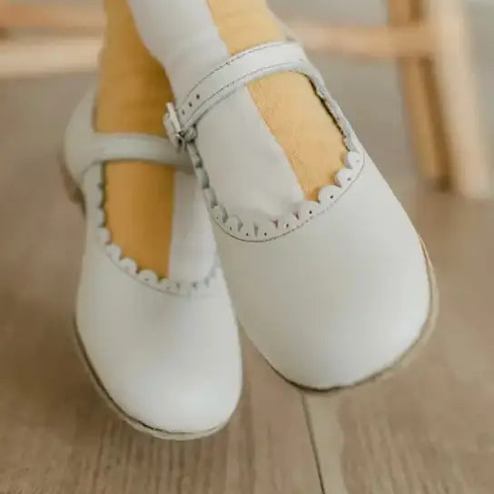 Scalloped Mary Jane - Pearl