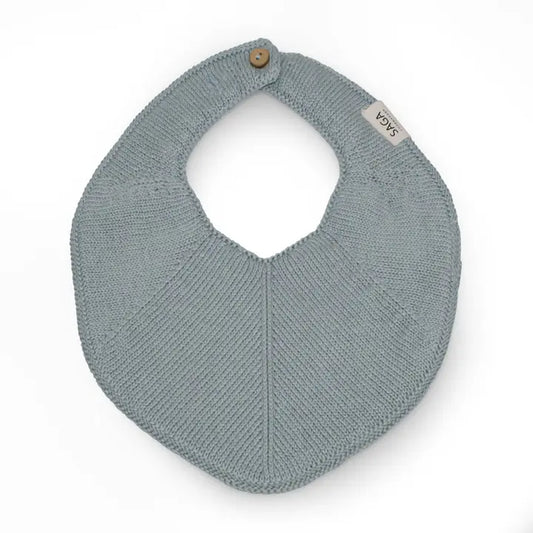 Knitted Bib - Light Blue